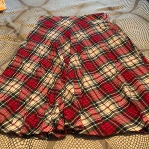 Chaps red plaid skirt